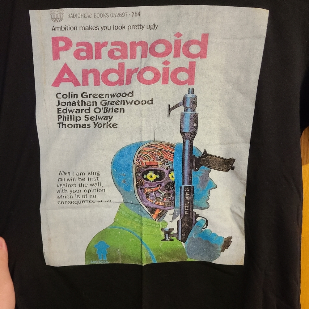 Super Rare Radiohead Paranoid Android T Shirt Mens Size Medium